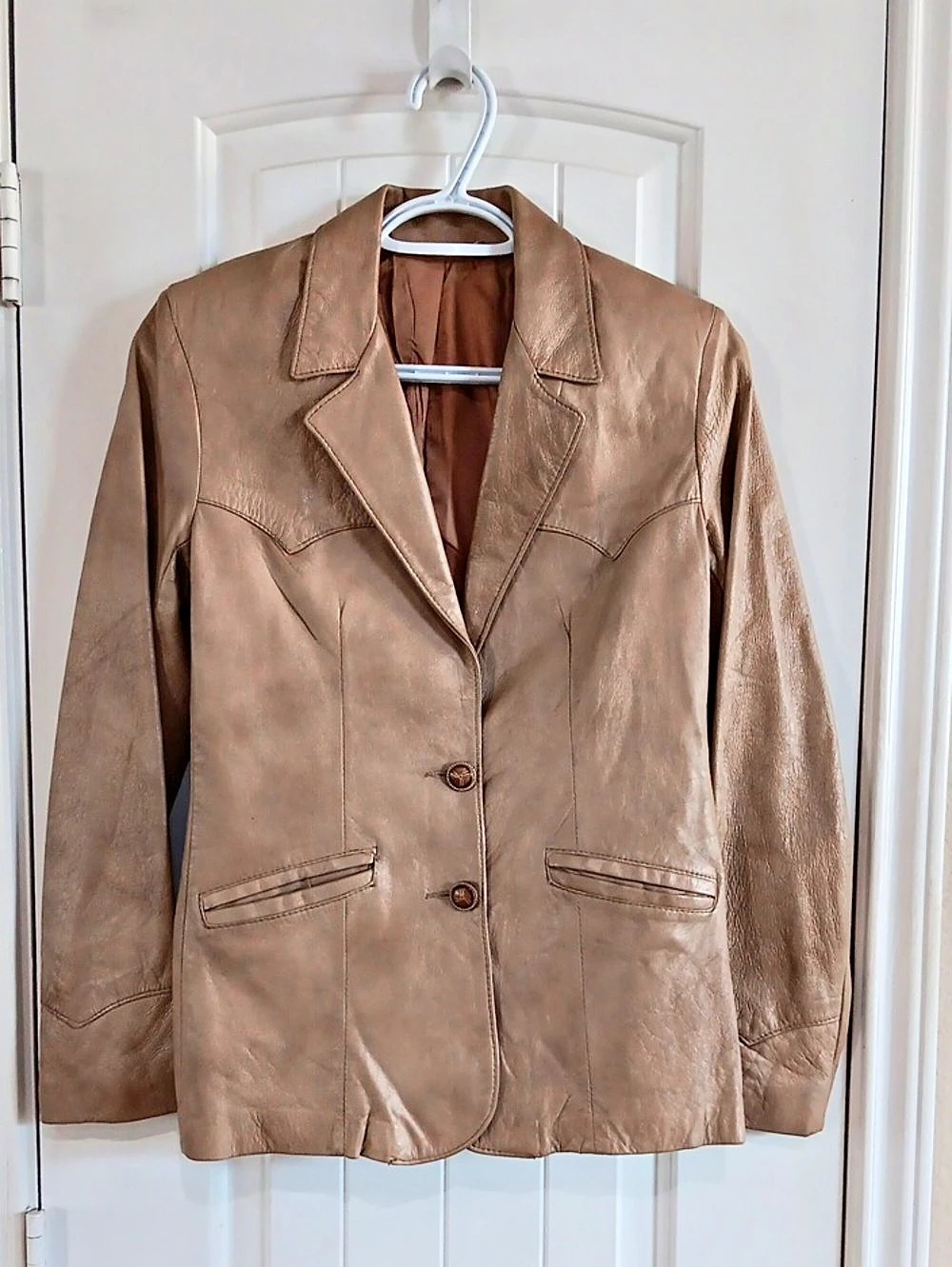 Vintage 70s Grais Angel Skin Cabretta Leather Western Blazer Jacket Women's XS